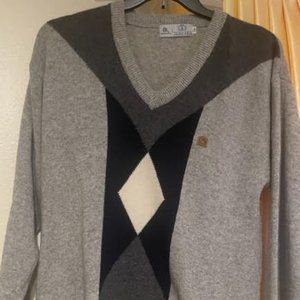 Grey Pure Wool Men Sweater